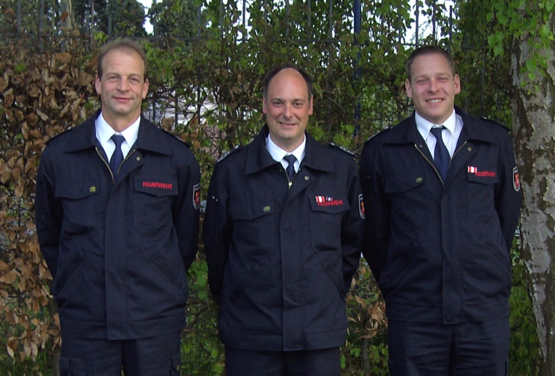 Führung der Einheit Saalhoff; von links: Jürgen Pullich-Artz, Markus Leiting, Daniel Brambosch